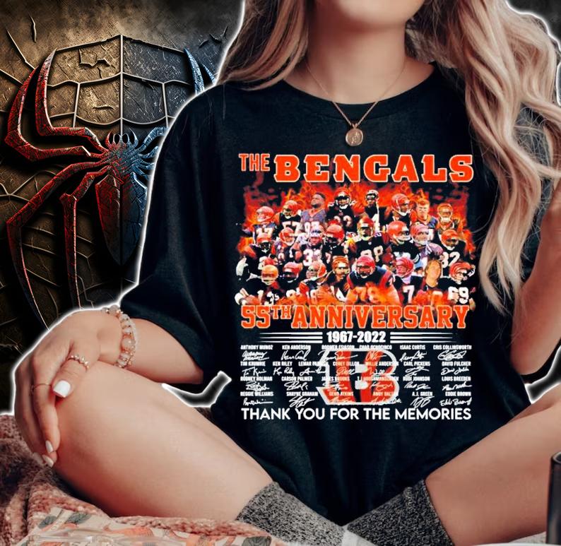 The Bengals 55th anniversary 1967-2022 signatures shirt