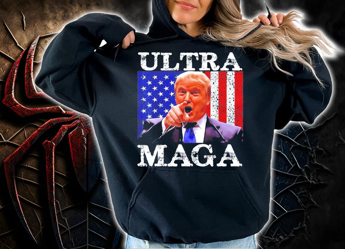 Ultra Mega King Trump Vintage American US Flag Anti Biden T-Shirt hoodie