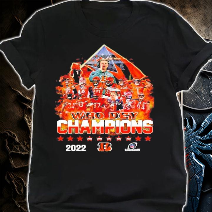 Who Dey Cincinnati Bengals Champion 2022 Signatures Shirt