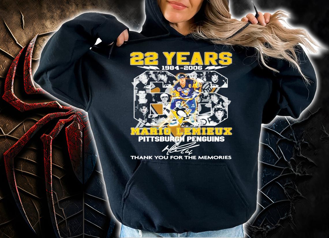 22 years 1984-2006 Mario Lemieux Pittsburgh Penguins signature shirt hoodie