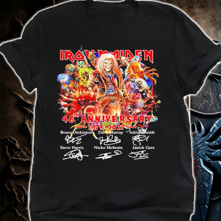 Iron Maiden 46th anniversary 1975-2021 signatures shirt shirt