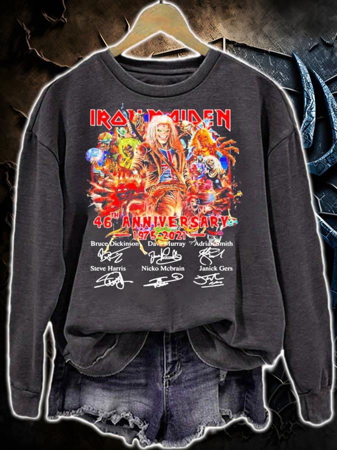 Iron Maiden 46th anniversary 1975-2021 signatures shirt sweatshirt