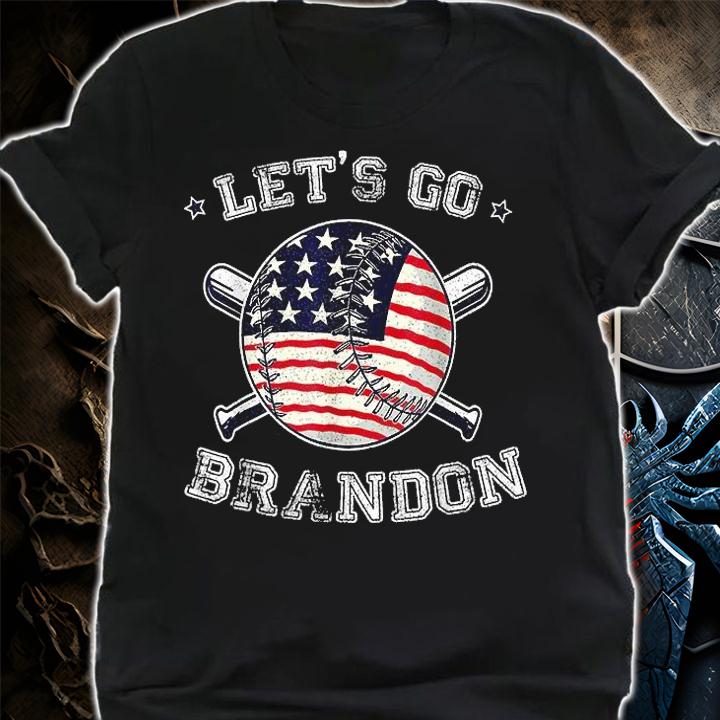 Let's Go Brandon Baseball Bat USA Flag Vintage Anti Biden T-Shirt shirt