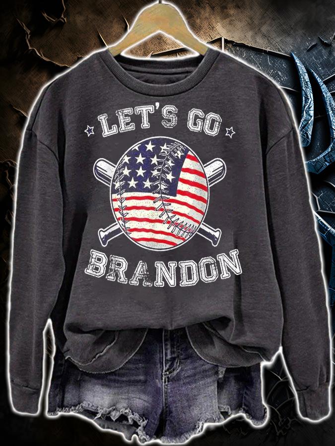 Let's Go Brandon Baseball Bat USA Flag Vintage Anti Biden T-Shirt sweatshirt