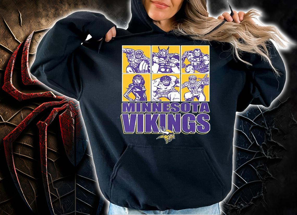 Minnesota Vikings Disney Marvel Avengers Line-Up shirt