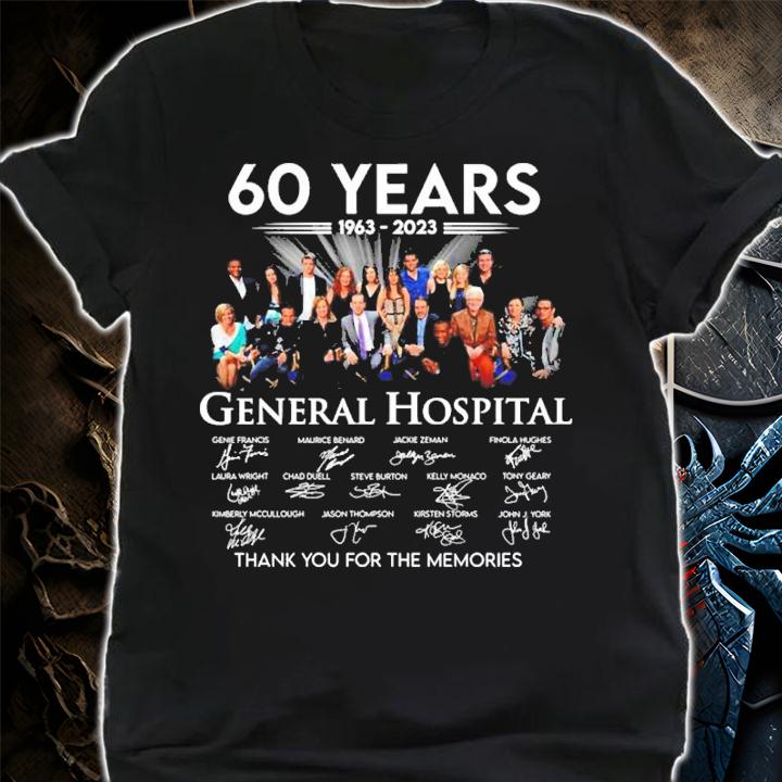 Official 60 Years 1963-2023 General Hospital Signatures Thank You For The Memories Shirt