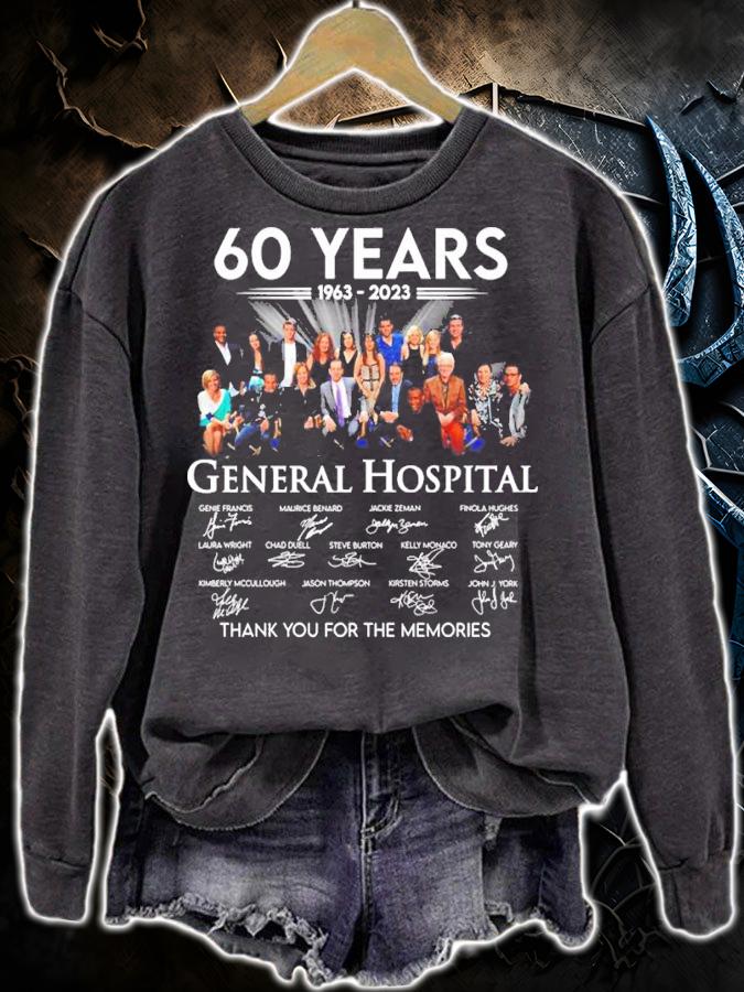 Official 60 Years 1963-2023 General Hospital Signatures Thank You For The Memories Shirt