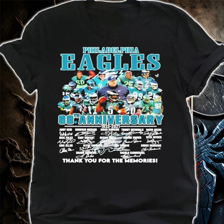 Philadelphia Eagles 88th anniversary 1933-2021 signatures shirt