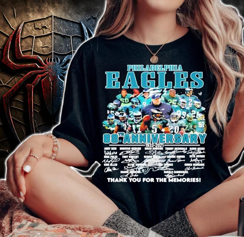 Philadelphia Eagles 88th anniversary 1933-2021 signatures shirt