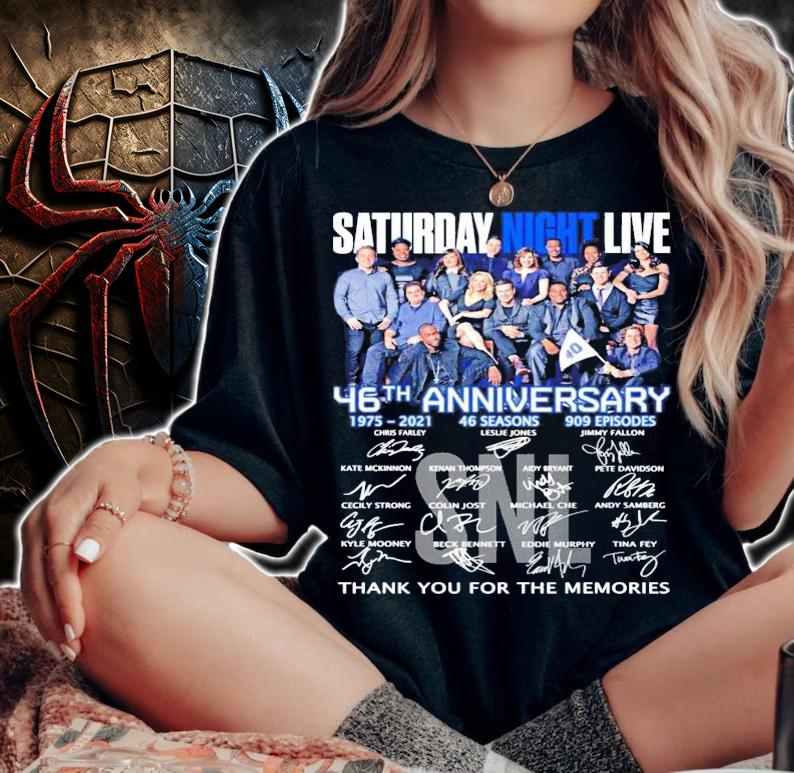 Saturday Night Live 46th anniversary 1975-2021 signatures shirt woman shirt