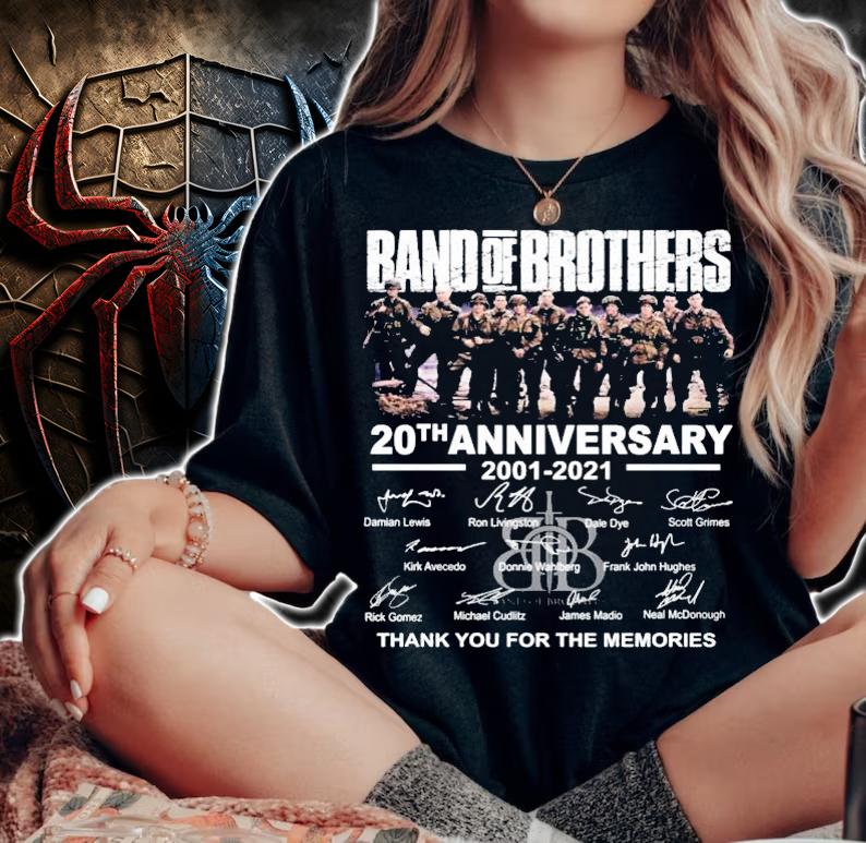 Band Of Brothers 20th Anniversary 2001-2021 Signature Thank You For The Memories Shirt woman shirt