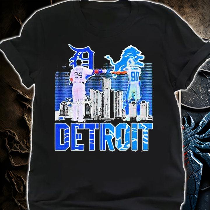 Detroit Miguel Cabrera Trey Flowers signatures T-shirt