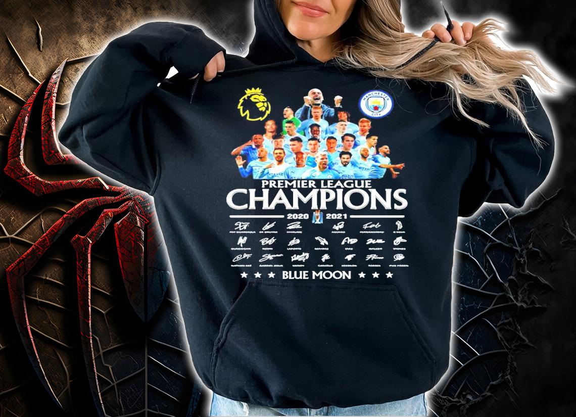 Premier League Champions 2020-2021 Blue Moon shirt hoodie
