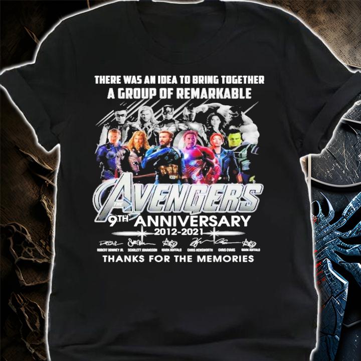 There was an idea to bring together a group of remarkable The Avengers 9th anniversary signatures shirt shirt