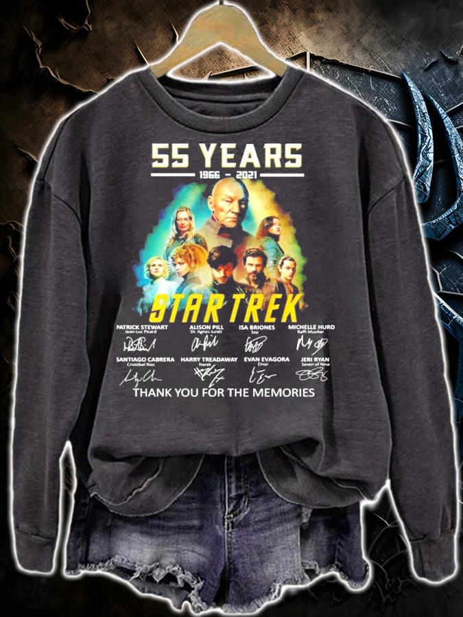 55 years 1966-2021 Star Trek thank you for the memories t-shirt sweatshirt