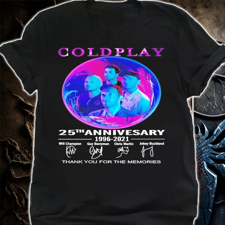 Coldplay 25th anniversary 1996-2021 signatures shirt shirt
