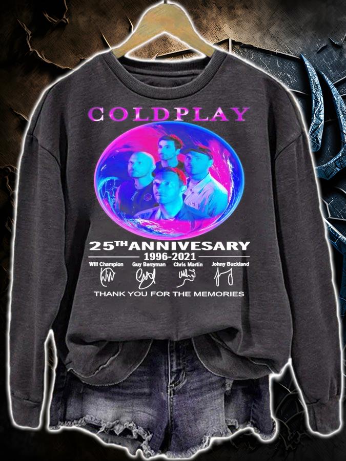Coldplay 25th anniversary 1996-2021 signatures shirt sweatshirt