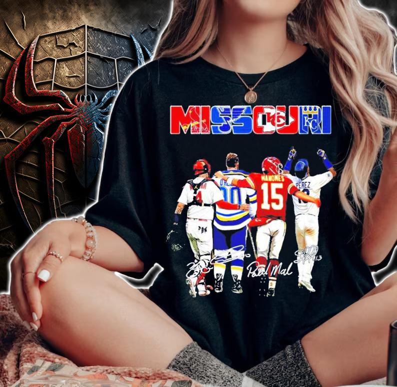 Missouri Yadier Molina Ryan Oreilly Patrick Mahomes Salvador Perez signatures shirt woman shirt