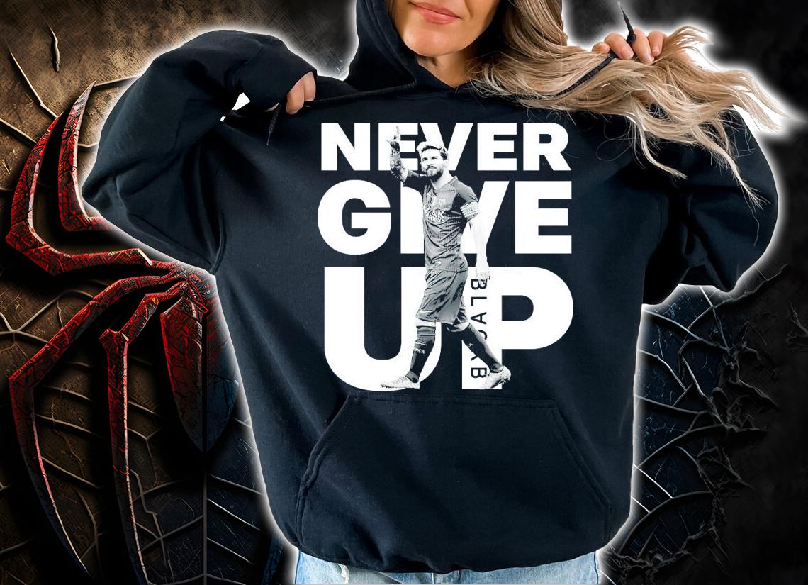 Never give up black Lionel Messi shirt hoodie