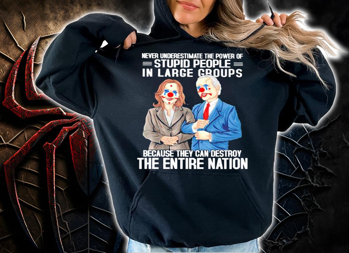 Never underestimate the power of stupid people in large groups shirt hoodie