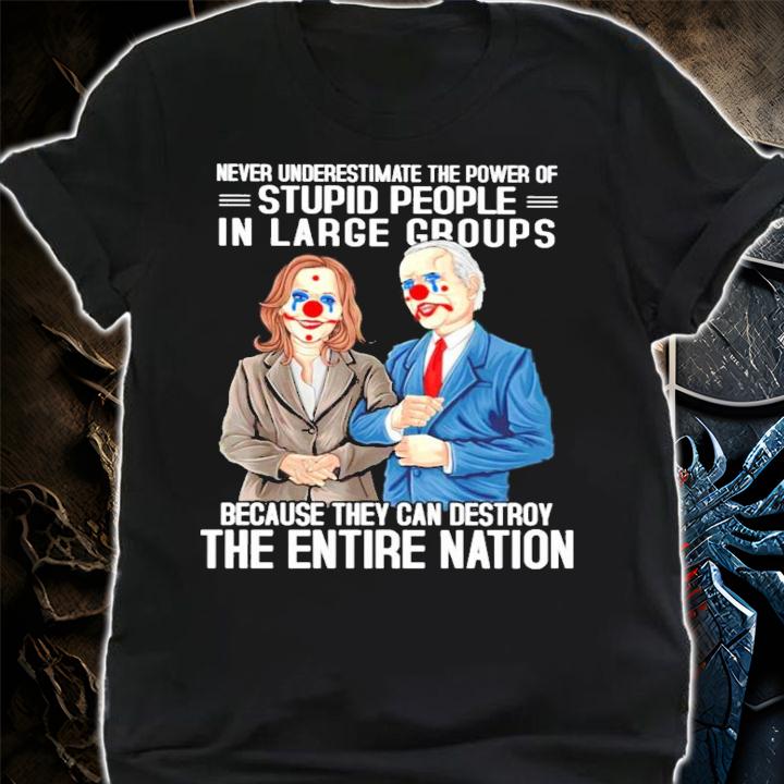 Never underestimate the power of stupid people in large groups shirt shirt