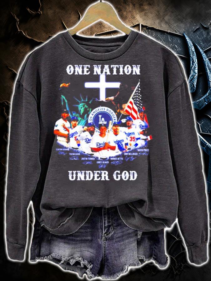 One Nation Los Angeles Dodgers under god shirt sweatshirt