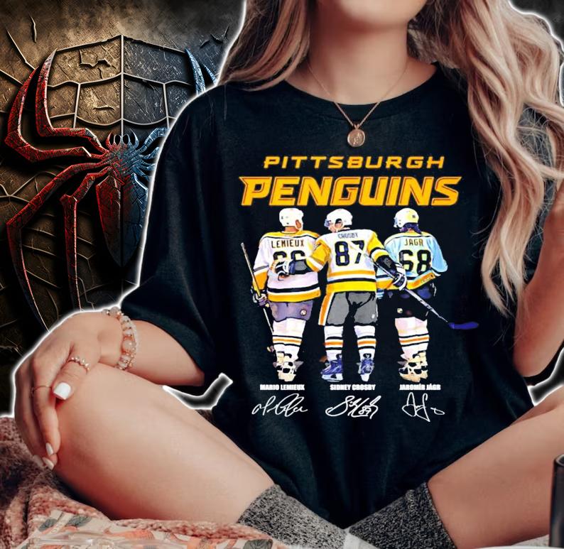 Pittsburgh Penguins Mario Lemieux Sidney Crosby Jaromr Jgr signature shirt woman shirt