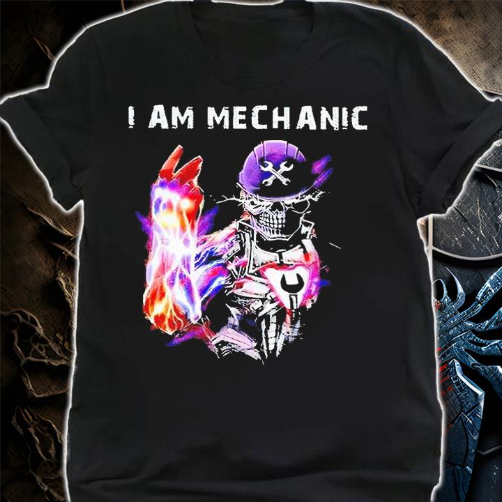 Death Skull I am Mechanic T-shirt
