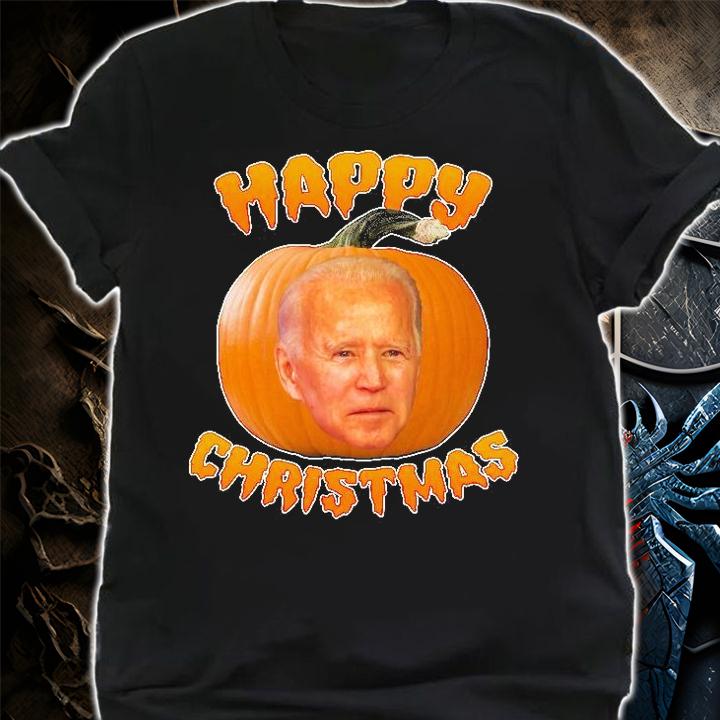 Happy Christmas Joe Biden Halloween Pumpkin T-shirt shirt