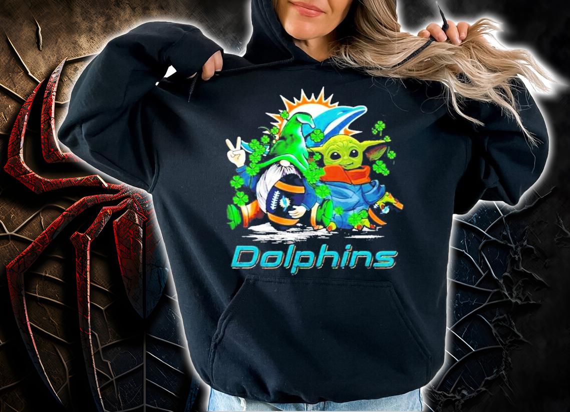 St.Patrick's day Gnome and Baby Yoda Miami Dolphins shirt hoodie