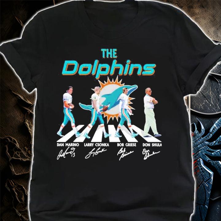 The Dolphins Dan Marino Larry Csonka Bob Griese Don Shula Abbey Road signatures shirt shirt