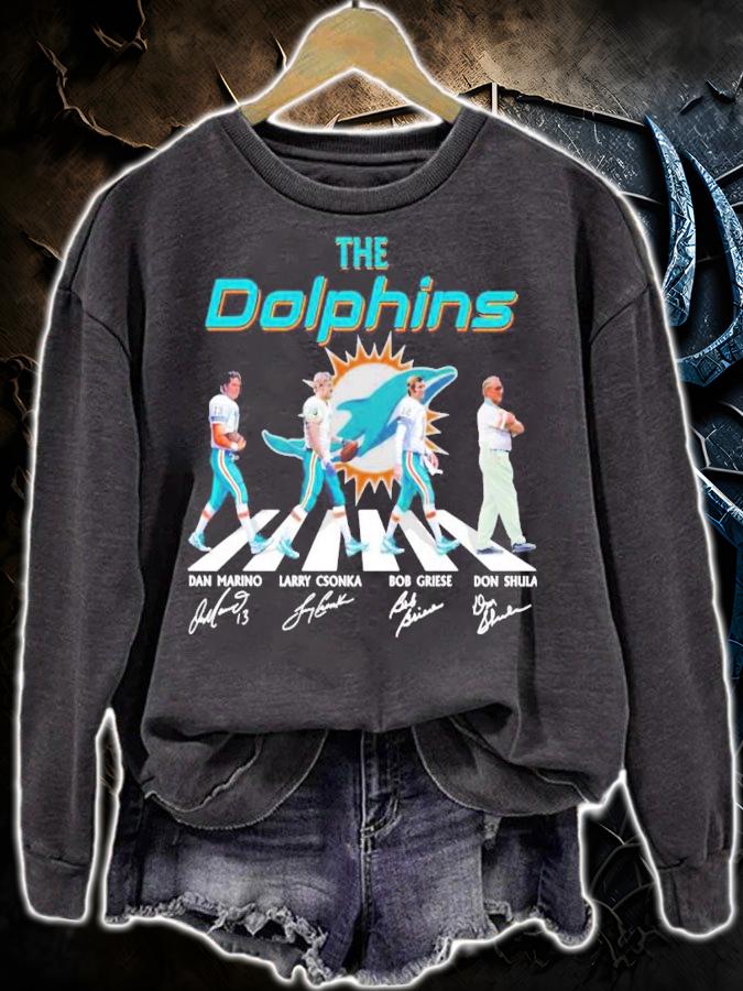 The Dolphins Dan Marino Larry Csonka Bob Griese Don Shula Abbey Road signatures shirt sweatshirt