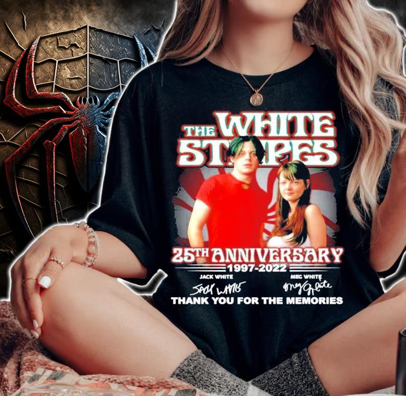 The White Stripes 25th anniversary 1997-2022 signatures shirt