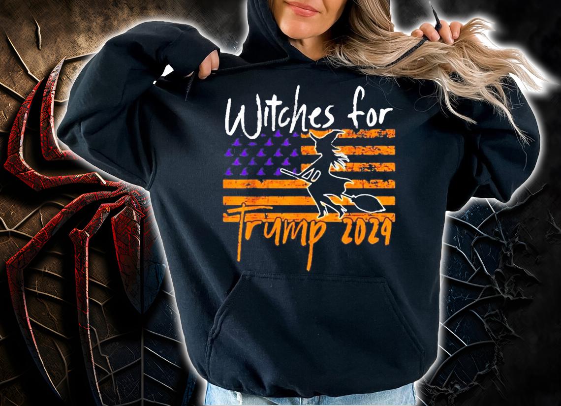 Witches For Trump 2024 Halloween American Flag shirt