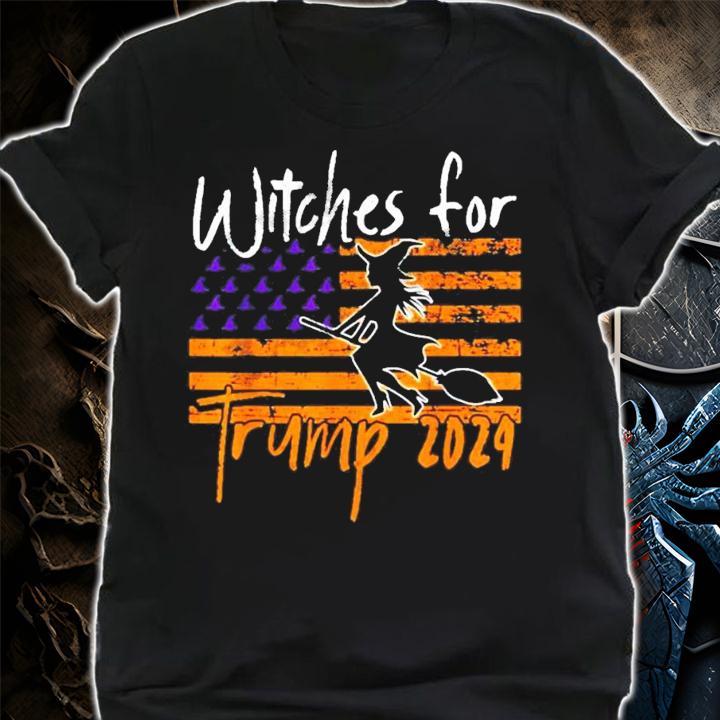 Witches For Trump 2024 Halloween American Flag shirt