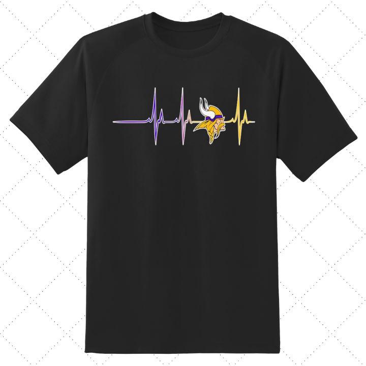 Personalized Minnesota Vikings Football Heartbeat T-Shirt