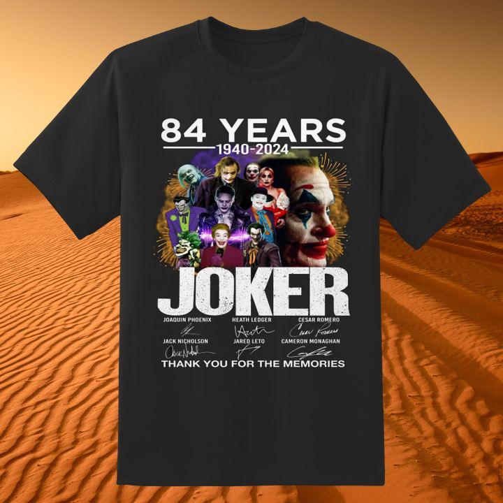 Personalized Joker 84 Years 1940-2024 Joaquin Phoenix Signatures Thank Memories T-Shirt