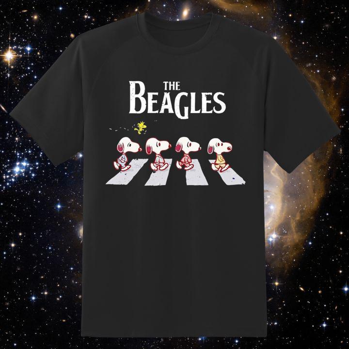 The Beagles Snoopy And Woodstock Abbey Road Peanuts T-Shirt