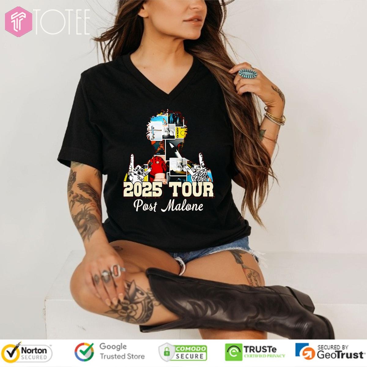 Post Malone The Big Ass Stadium 2025 Tour Art V-neck