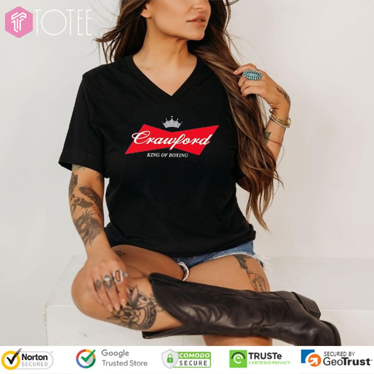 Crawford King Of Boxing Parody Budweiser Logo V-neck