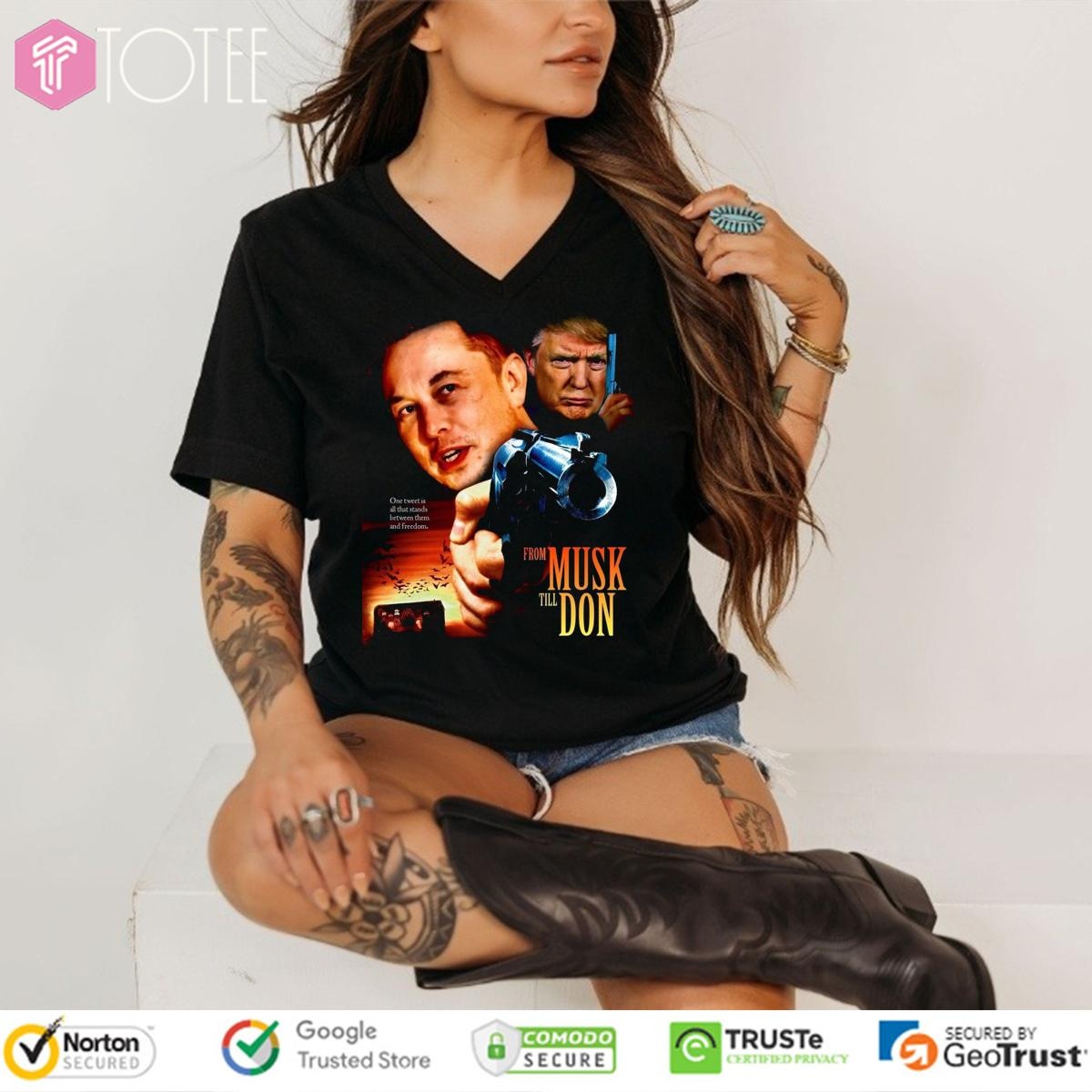 From Musk Till Don Elon Vs Trump War Movie Parody From Dusk Till Dawn V-neck