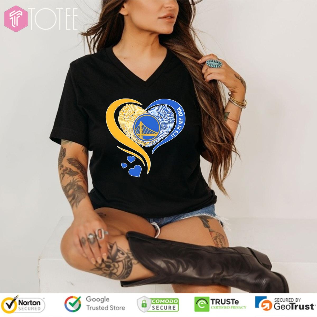 Its In My Dna Golden State Warriors Nba Basketball Heart V-neck