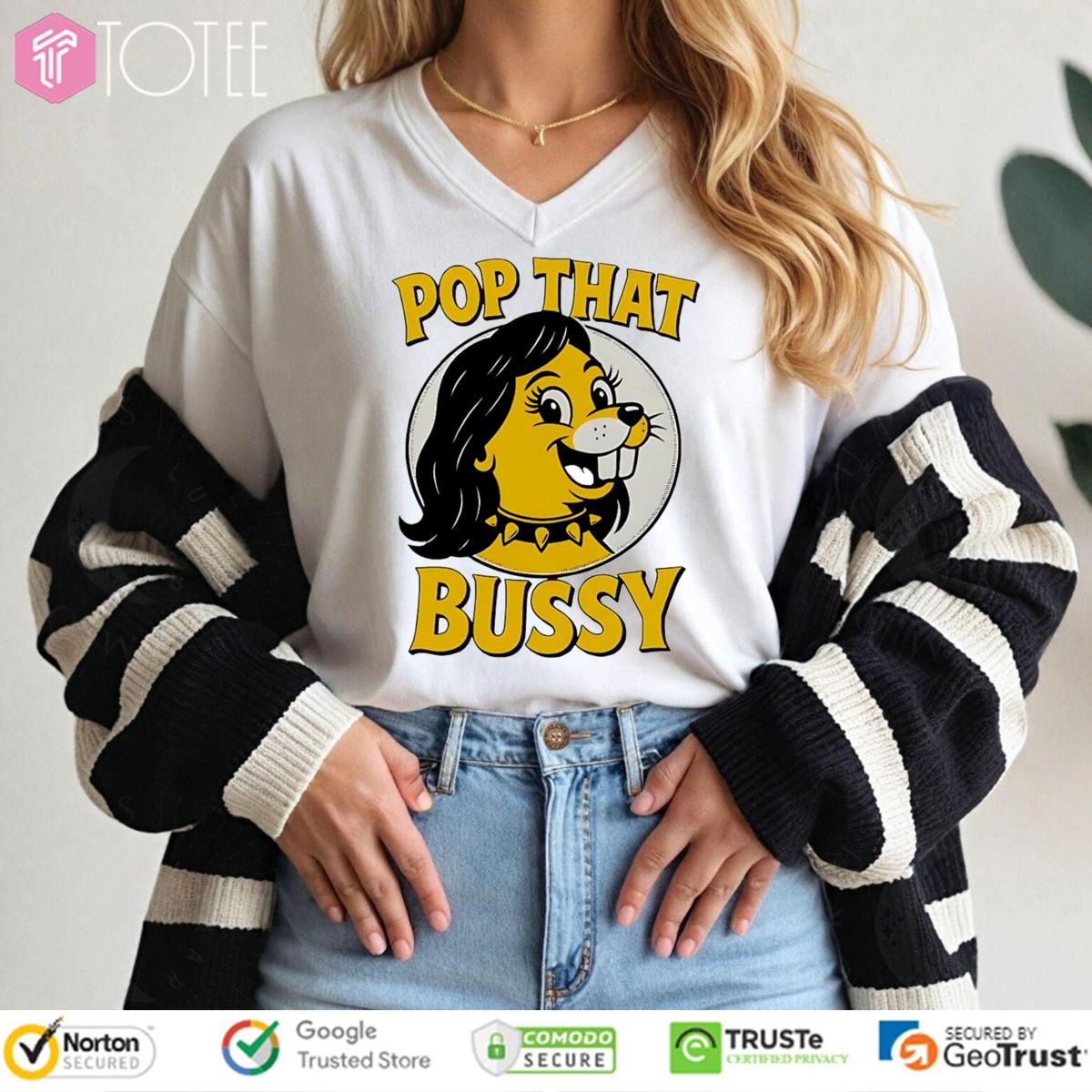 Pop That Bussy Buc-Ees Parody Lady Pop Music V-neck