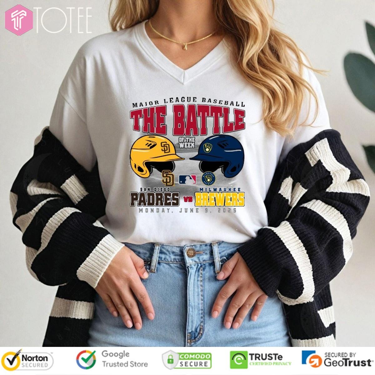 San Diego Padres Vs Milwaukee Brewers The Battle Of The Week Monday V-neck
