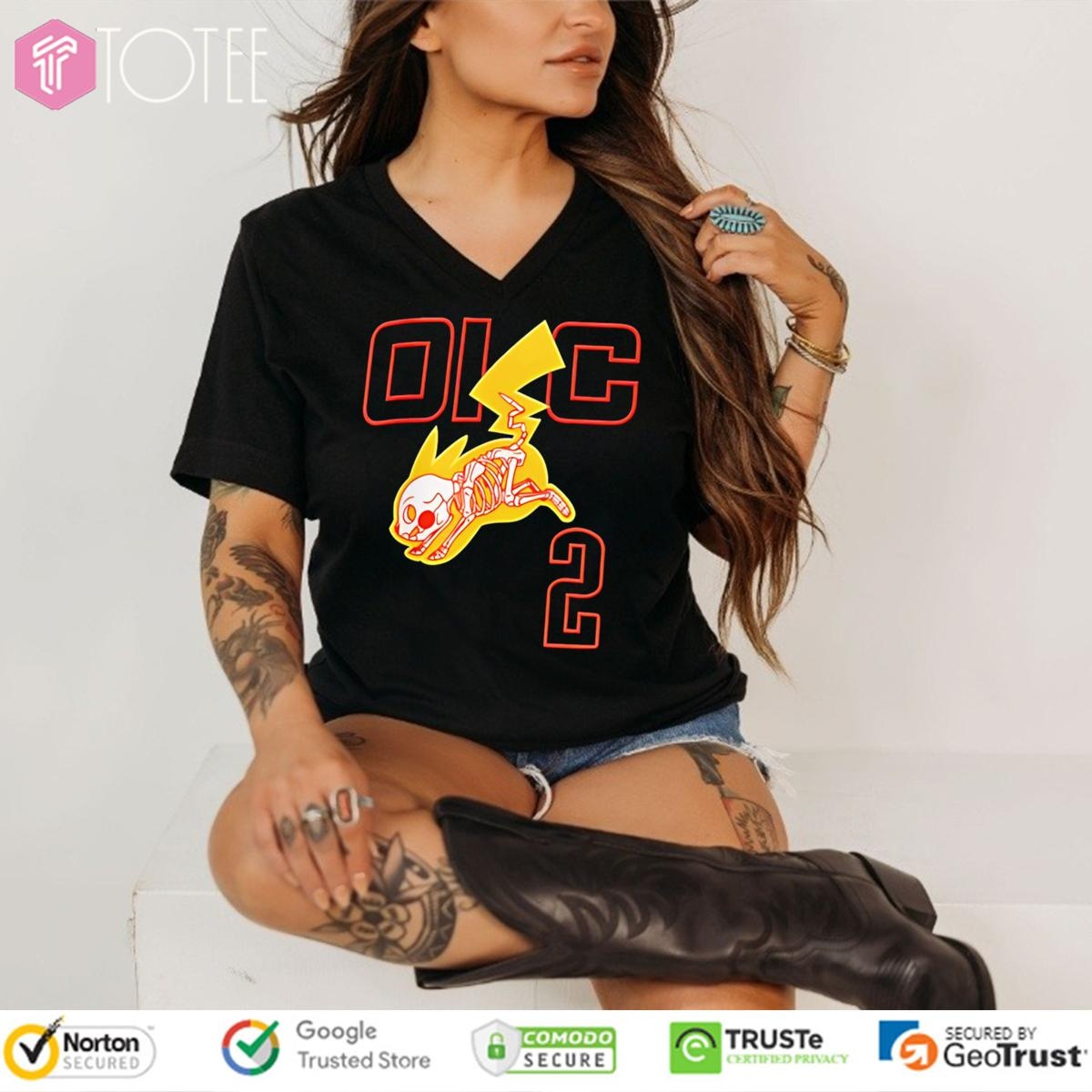 Pikachu X-Ray Pokemon Oklahoma City Thunder V-neck