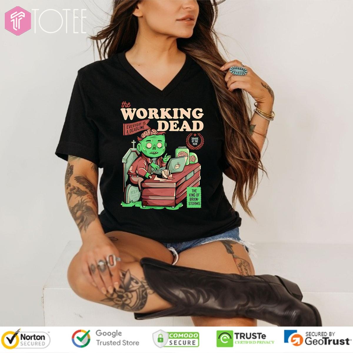 The Working Dead Parody The Walking Dead V-neck