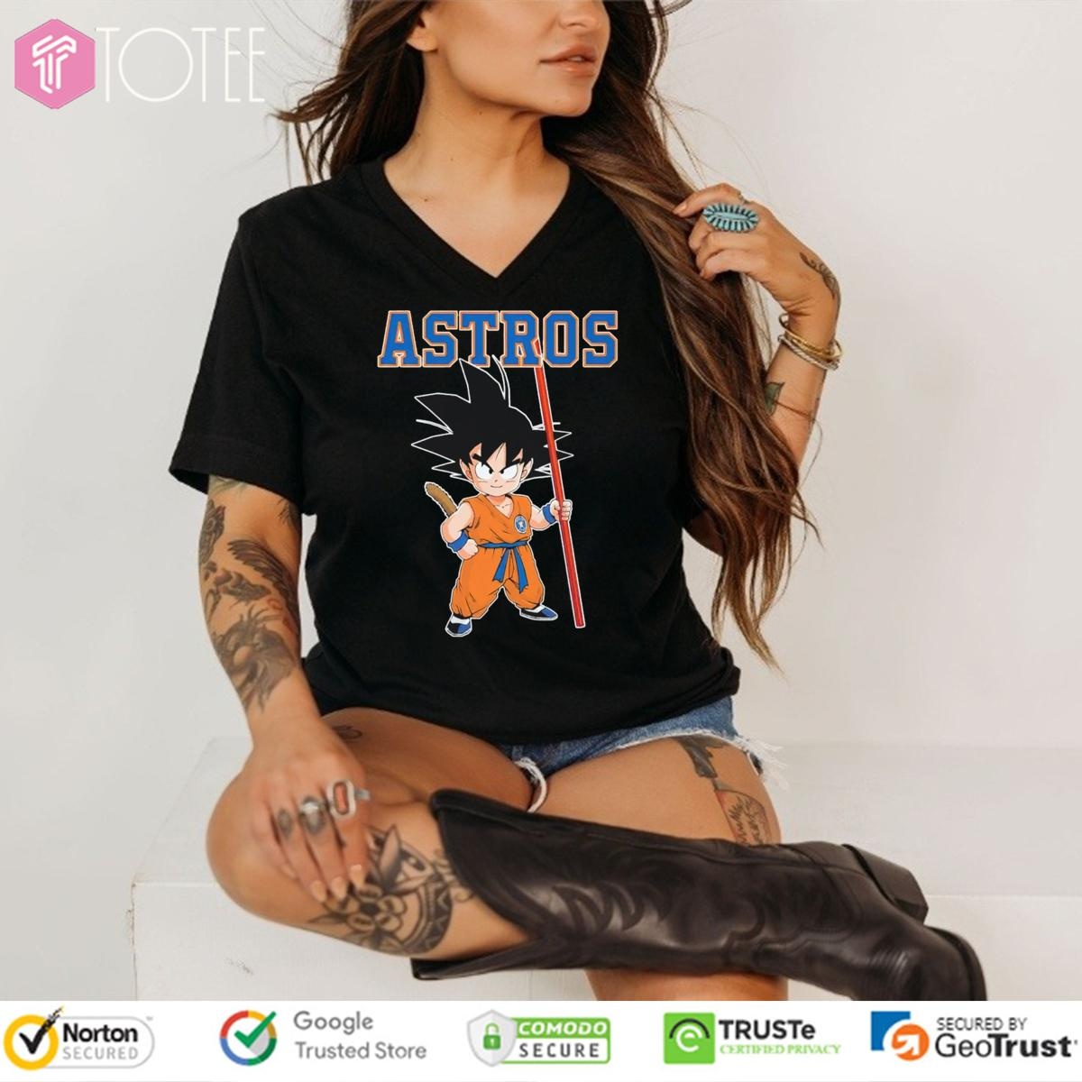 Dragon Ball Z Goku Houston Astros Baseball V-neck