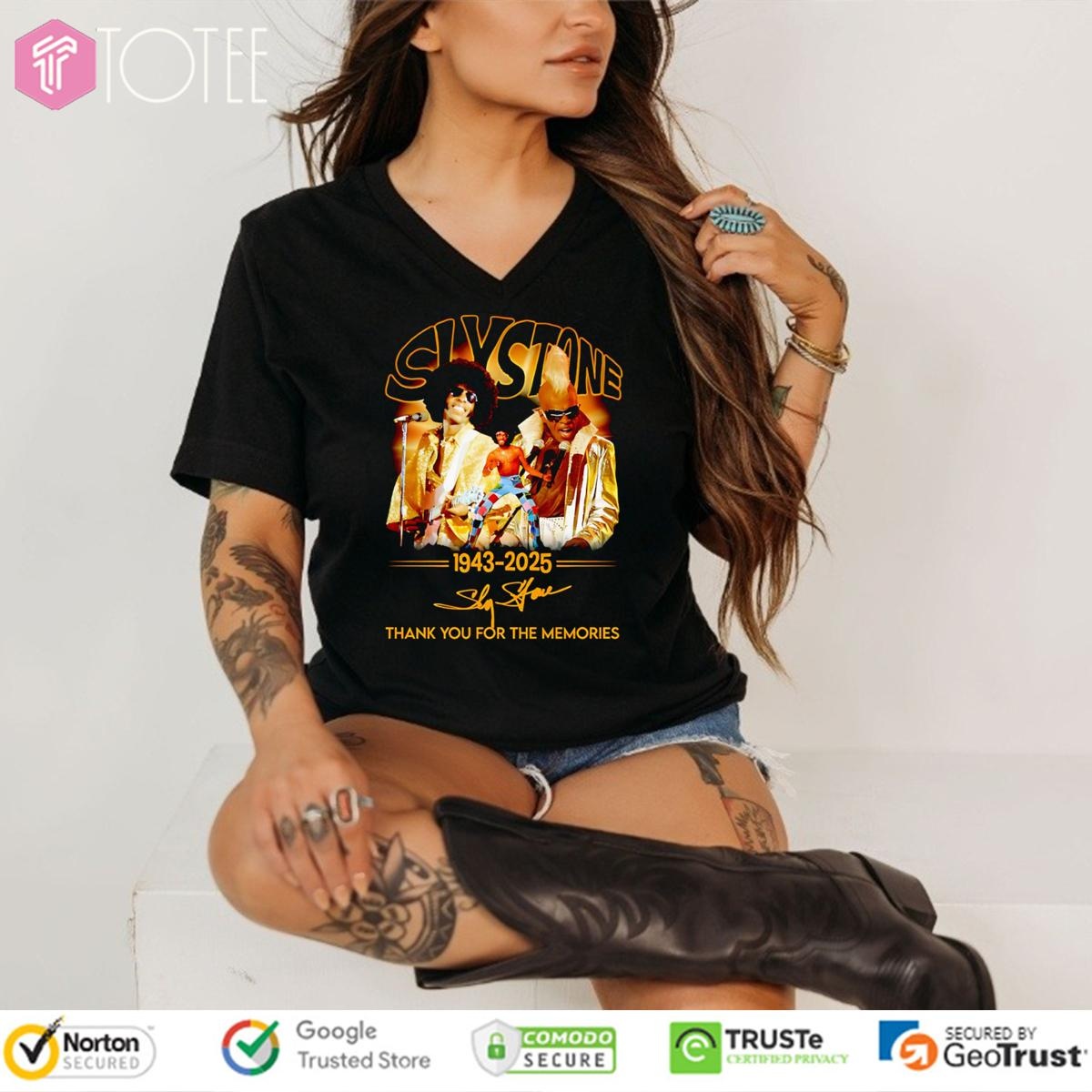 Sly Stone 1943-2025 Signature V-neck