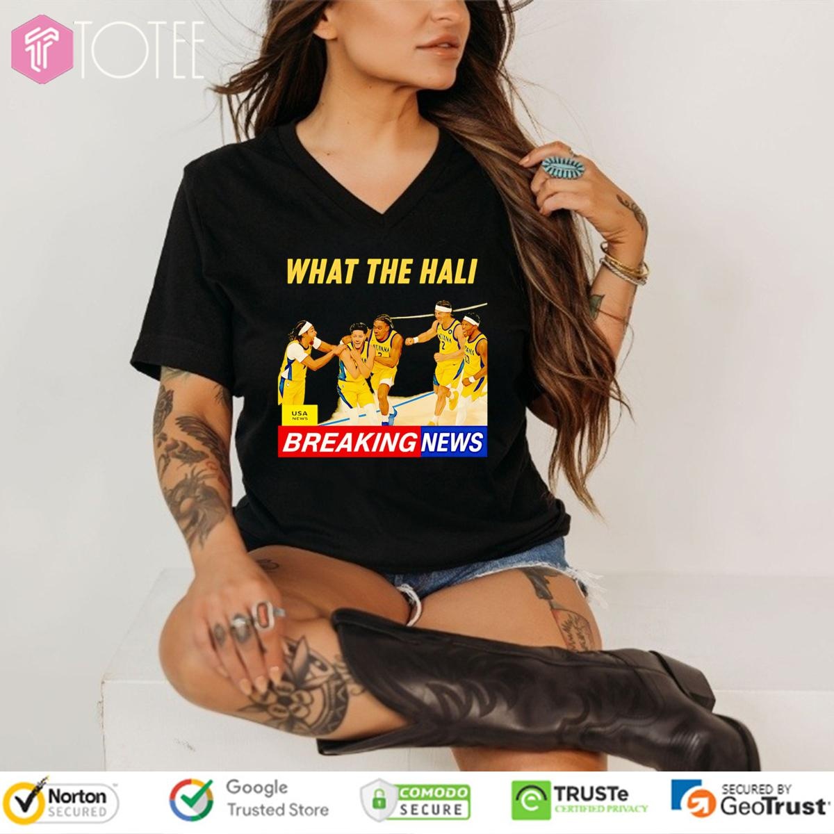 Tyrese Haliburton What The Hali Breaking News Indiana Pacers V-neck