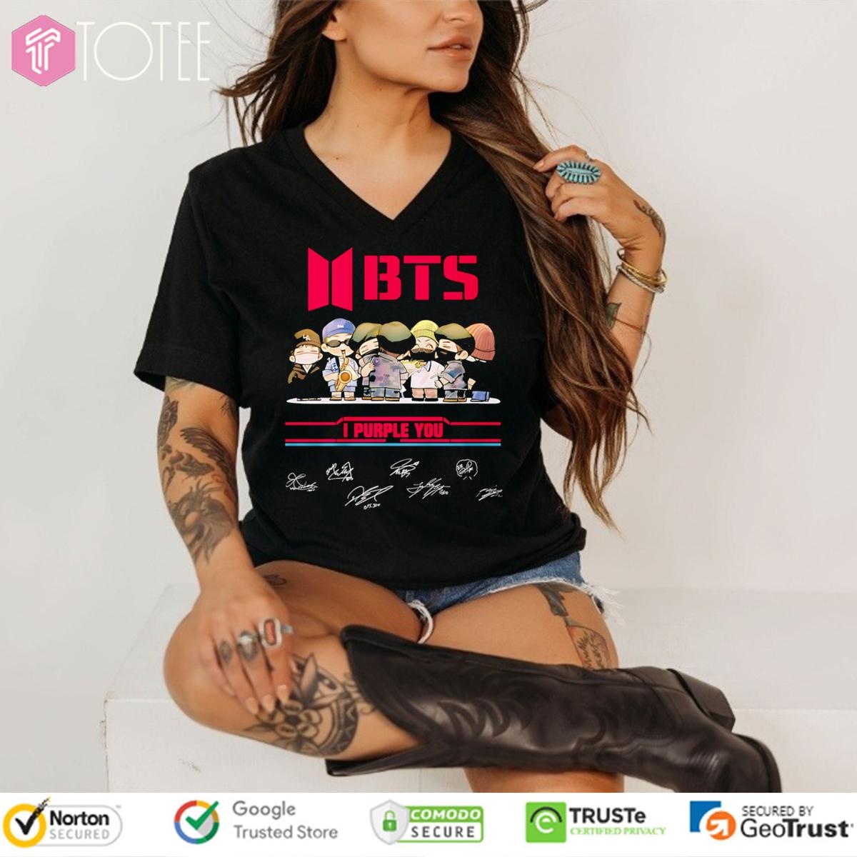 Bts Chibi I Purple You Signatures V-neck